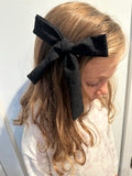 Swiss Dot & Floral Long Tail Bow