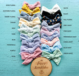 Swiss Dot & Floral Long Tail Bow