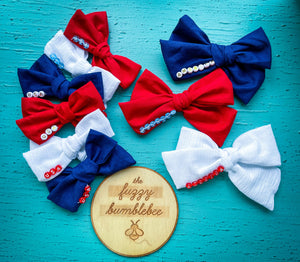 Patriotic Beaded Bows