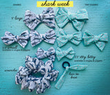 Shark Week scrunchies & knots